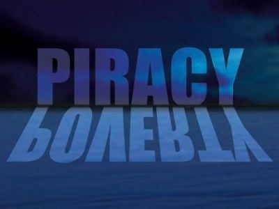 Poverty=Piracy awarness poster