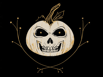Spooky Pumpkin Skull dribbleweeklywarmup halloween illustration pumpkin skull spooky