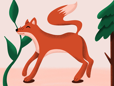 Feeling Foxy animal animal illustration animals flora and fauna fox fox illustration foxy grain illustration illustration design trees