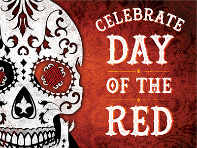 Red Diamond Wines "Day of the Red" promotion day of the dead día de muertos muertos skull sugar skull wine