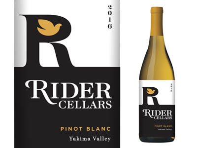 Rider Cellars wine package concept bottle grapes label package packaging pinot vineyard white wine wine