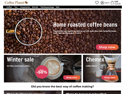 Coffee shop online branding design onlinestore typography ui ux vector web website