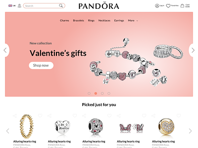 Pandora concept redesign branding design minimal onlinestore typography ui ux vector web website