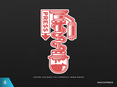 Shockpress branding design illustration logo typography vector