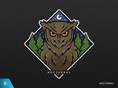 Nocturnal branding design illustration logo vector
