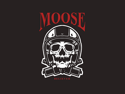 Moose Helmet cafe racer helmet illustration motorcycle vector vintage