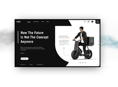 E-Scooter By UBER adobe xd bike brand branding concepts daily ui dailyui design escooter future prospects infographic landingpage scooter uber uber design ubereats ui uiux uiuxdesign ux