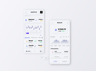 Cryptocurrency App adobe xd bitcoin crypto crypto currency crypto wallet cryptocurrency daily ui dailyui ethereum landingpage litecoin neomorphic neomorphism soft ui ui uiux