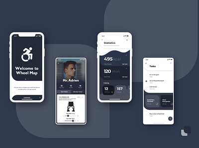 Wheel Map adobe xd brand design icon logo shape statistics task to do ui uiux user experience ux wheelchair