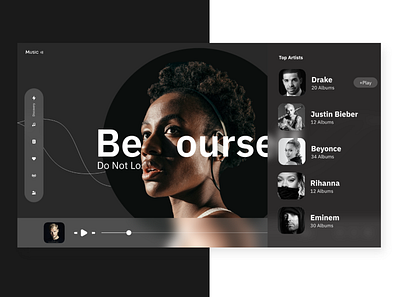 Music Web adobe xd animation artist black branding dark ui landingpage music music art music player music web quarantine uiux ux web