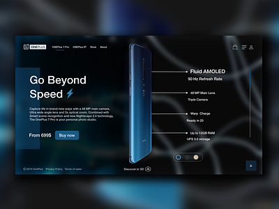 One Plus 7 Pro - Landing Page dailyui landingpage uidesign uiux