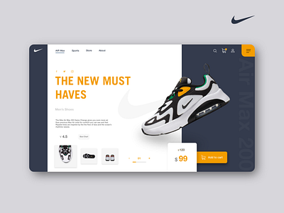 Nike Airmax adobe xd brand branding daily ui dailyui landingpage nike nike air max shoes typography ui uiux user interface design ux