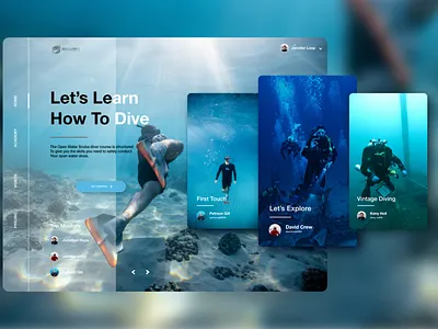 SCUBA FOR CHANGE adobe xd branding daily ui dailyui interface landingpage scuba diving typography ui uiux uiuxdesign ux