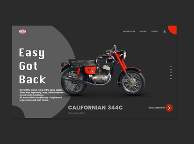 Jawa Bike Landing Page brand daily ui dailyui jawa landing page landingpage ui uiux ux