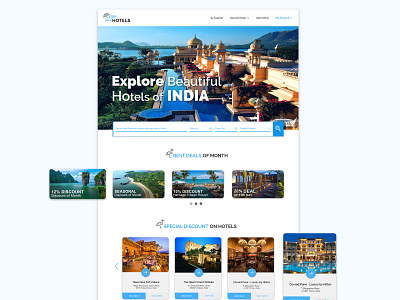 Landing Page Hotel Website design explore hotel hotels icon landingpage minimal uidesign web website