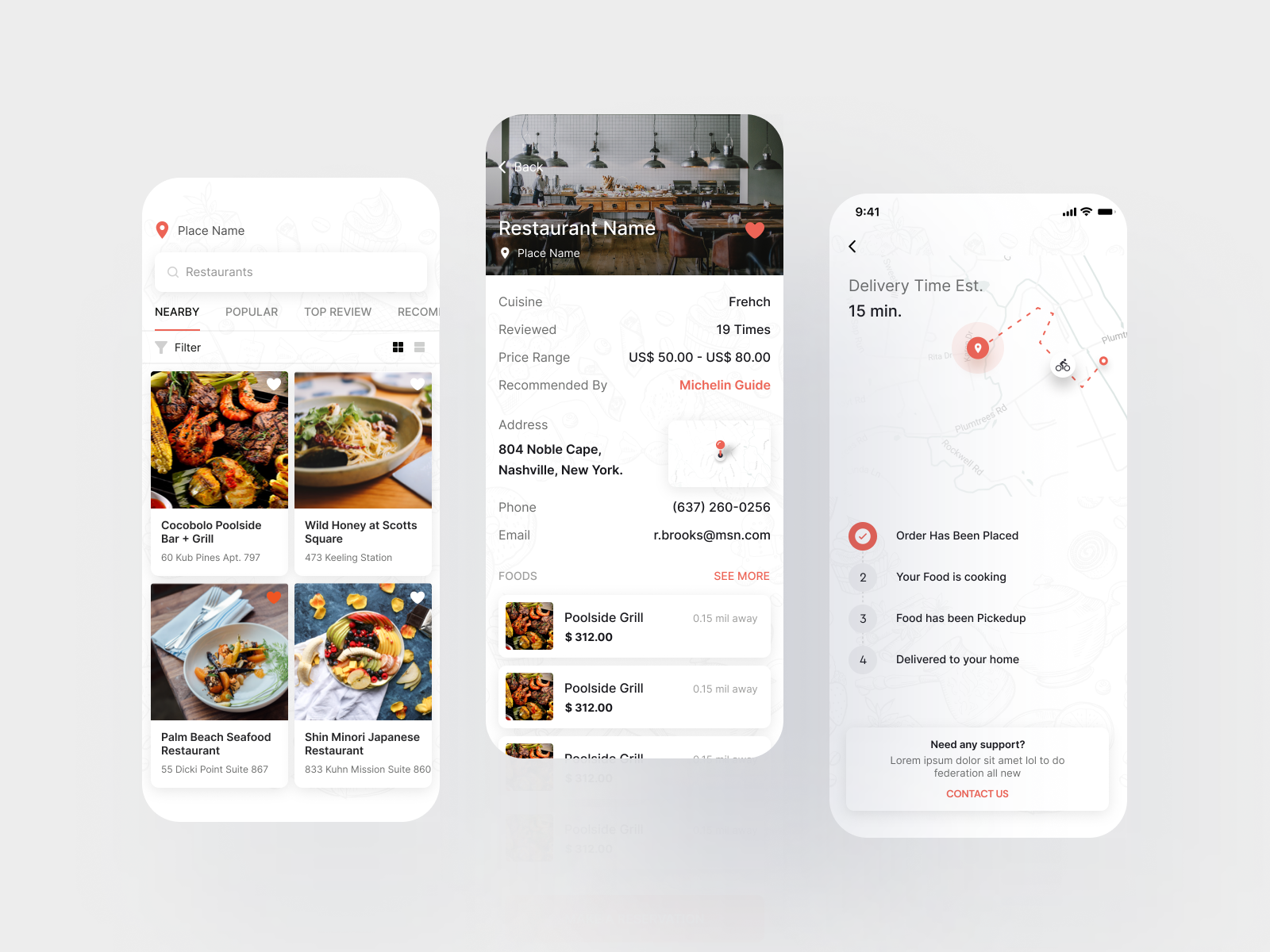 Freebie: food delivery restaurant app by Roger on Dribbble