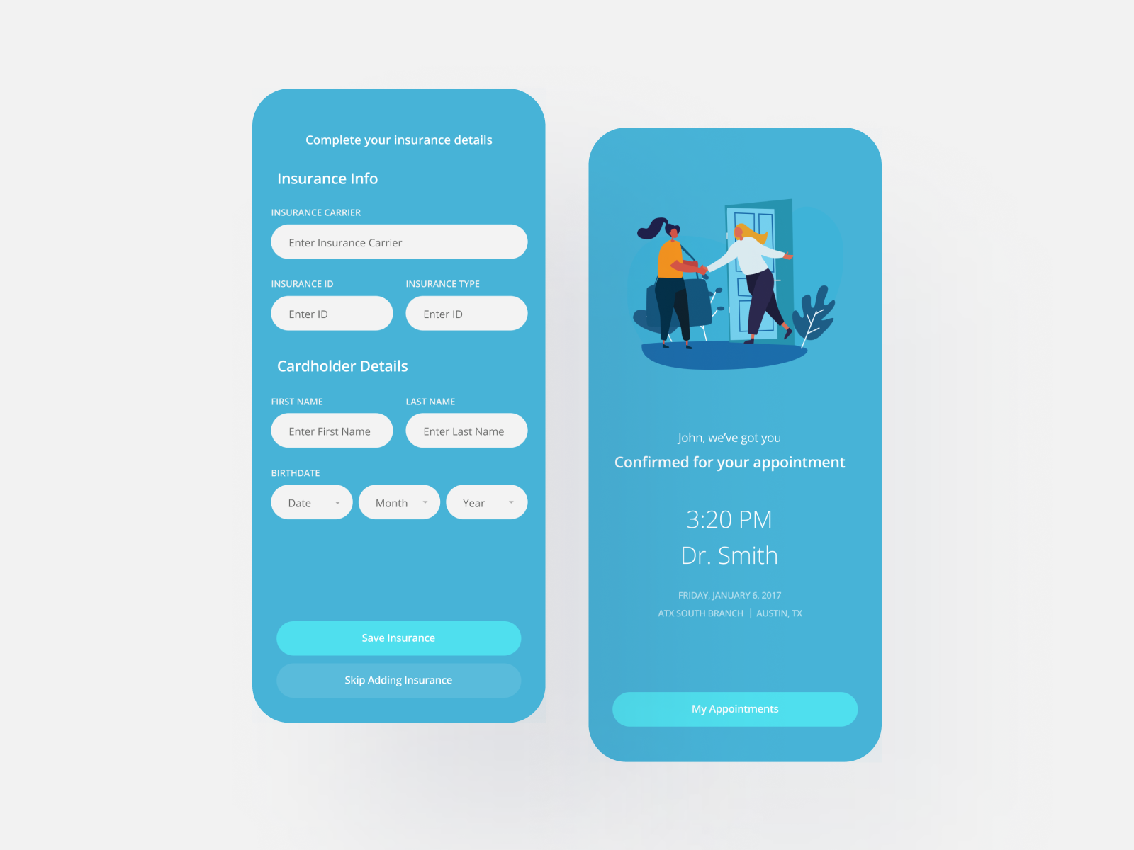 Freebie: Doctor appointment IOS app ui design by Roger on Dribbble