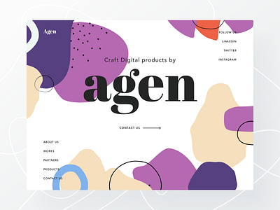 Header UI agency exploration Freebie