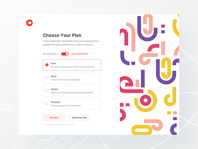 pricing page UI design (web element) Freebie