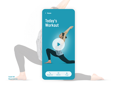 DailyUI 062 Workout of the day 062 62 application daily 100 challenge daily ui dailyui design mobile ui workout workout of the day