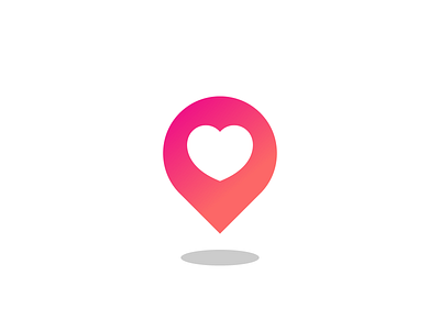 Find Love clean concept creative flat geometric gradient graphic heart icon logo love mark pin simple