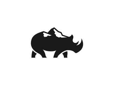 Rhino Mountain animal clean clever concept creative design logo minimal mountain negativespace rhino simple