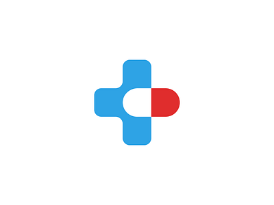 Pill Plus clean colors concept creative custom design geometric graphic icon logo mark negativespace pill plus simple symbol