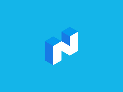 N 3d clean concept creative design geometric graphic letter logo mark minimal modern simple symbol type