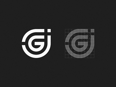 JIG blackandwhite bold clean concept custom design geometric graphic grid logo mark minimal monogram simple