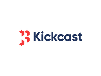 Kickcast clean geometric letter lettermark logo logodesign logomark mark minimal modern simple