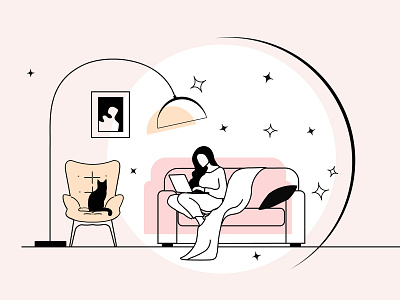 Home comfort 2d adobe illustrator illustration