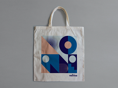 Nextiva Tote Bags geometric tote bag tote swag branding design