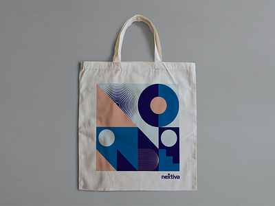 Nextiva Tote Bags branding design geometric swag tote tote bag