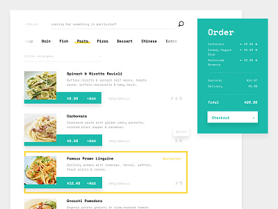 Widget Design for Food Ordering System