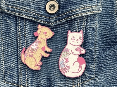 Lovely Pets Hard Enamel Pins