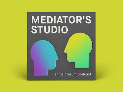 Mediator's Studio branding collage gradient head illustration logo podcast podcast cover portrait print typography