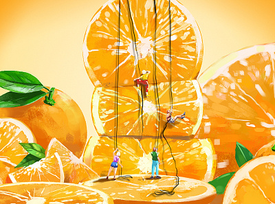 Oranges art digital digital art draw illustration illustrator painting
