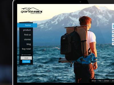 UI, UX for a Tahoe/Boston Backpack Company ui ux web design website
