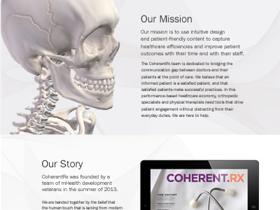UI for a new Point of Care Medical App: CoherentRx