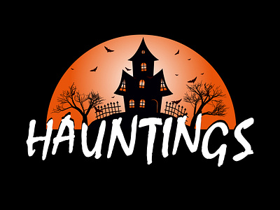 Hauntings branding design illustration logo brand manitgraphics