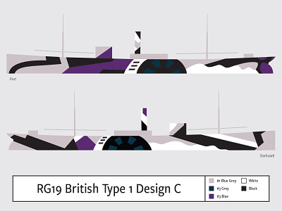 RG19 British Type 1 Design C camouflage dazzle illustration