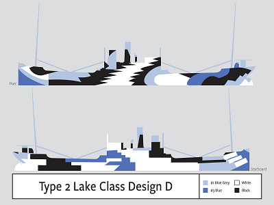 Type 2 Design D Lake Class camouflage dazzle illustration