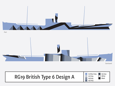 RG19 British Type 6 Design A camouflage dazzle illustration