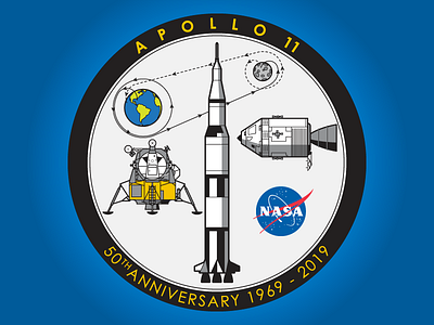 Apollo 11 Anniversary Sticker apollo nasa rocket space sticker sticker mule
