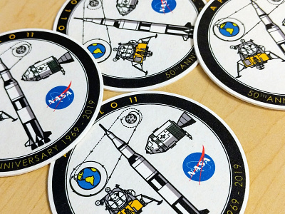 Apollo 11 50th Anniversary coasters apollo 11 coasters moon nasa rocket sticker mule
