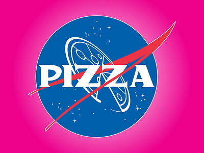 PIZZA to go! logo meatball moon space