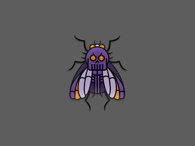 Skull Bugger bug fun icon vector