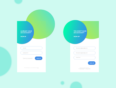 Sign In/Up app dailyui 001 design ui