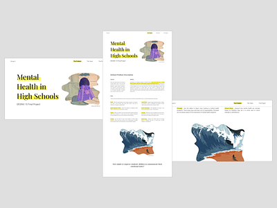 Mental Health in High Schools Website Design design high school information architecture mental health project students typography ui ux web website