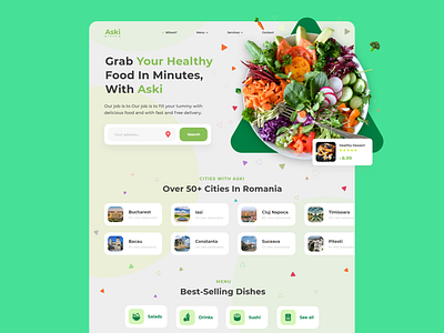 Aski Food - Online food ordering and delivery platform branding delivery eat food graphic design hungry platform uber ui food web